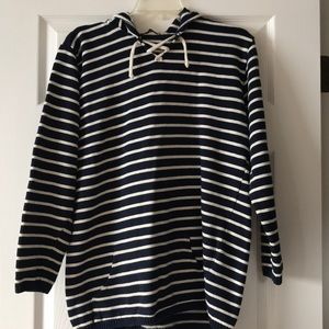 Striped hooded sweatshirt sweater